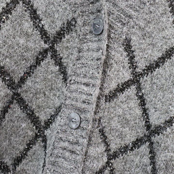 【outer】スパンコールニットカーデ　M27830