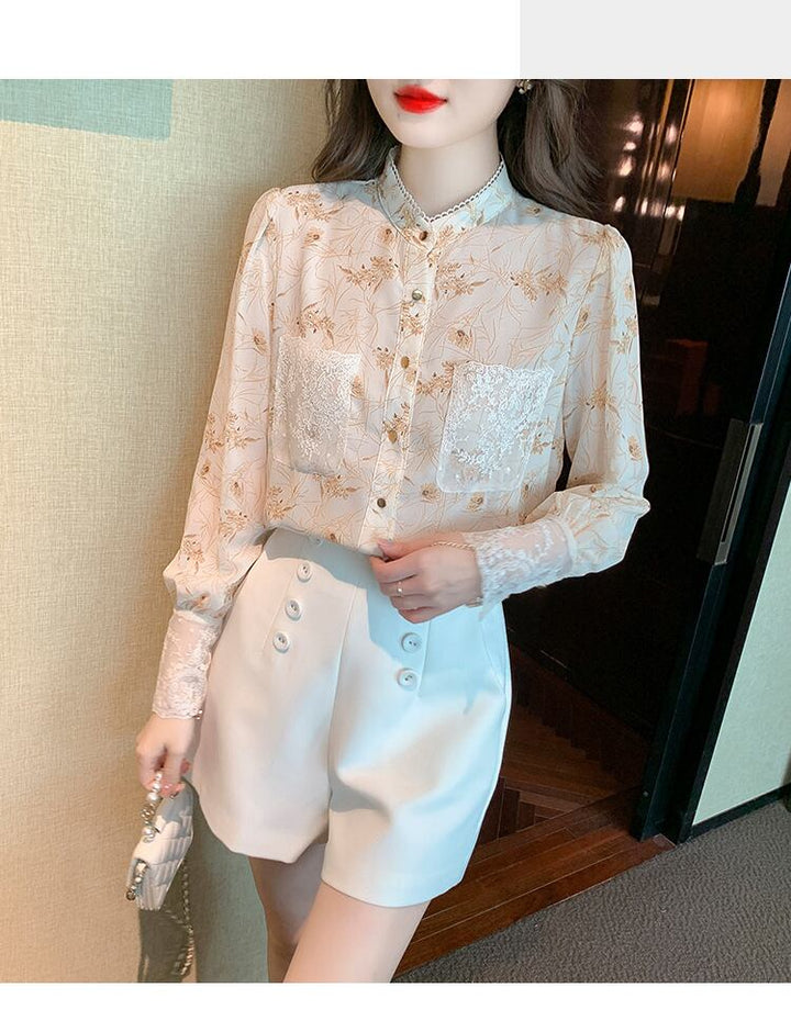 【tops】花柄シャツトップス　M18566