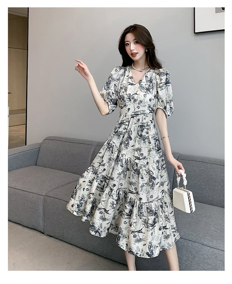 【dress】人気アイテム ! エレガント花柄ワンピース　M16950