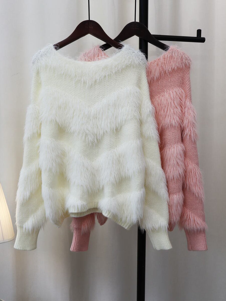 【tops】フェザーニットセーター　M18071