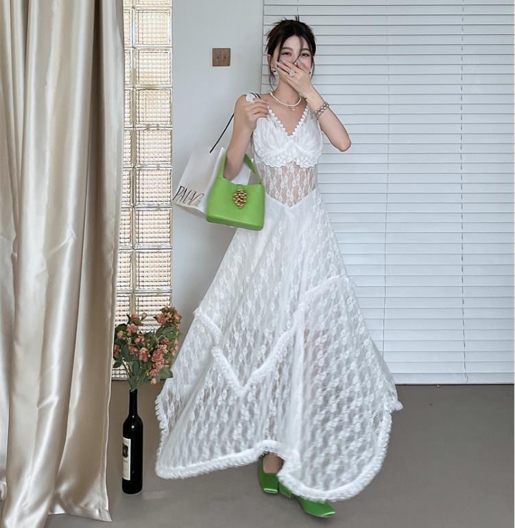 【dress】話題沸騰中 オシャレレースデートワンピース　M17034