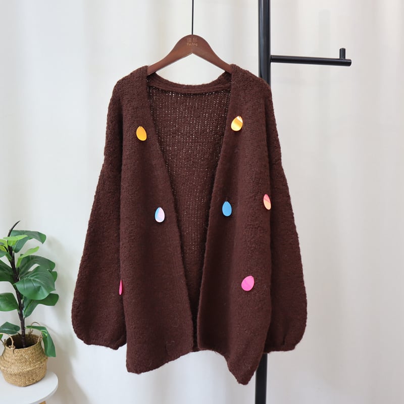 【outer】Vネックニットカーデ　M26373