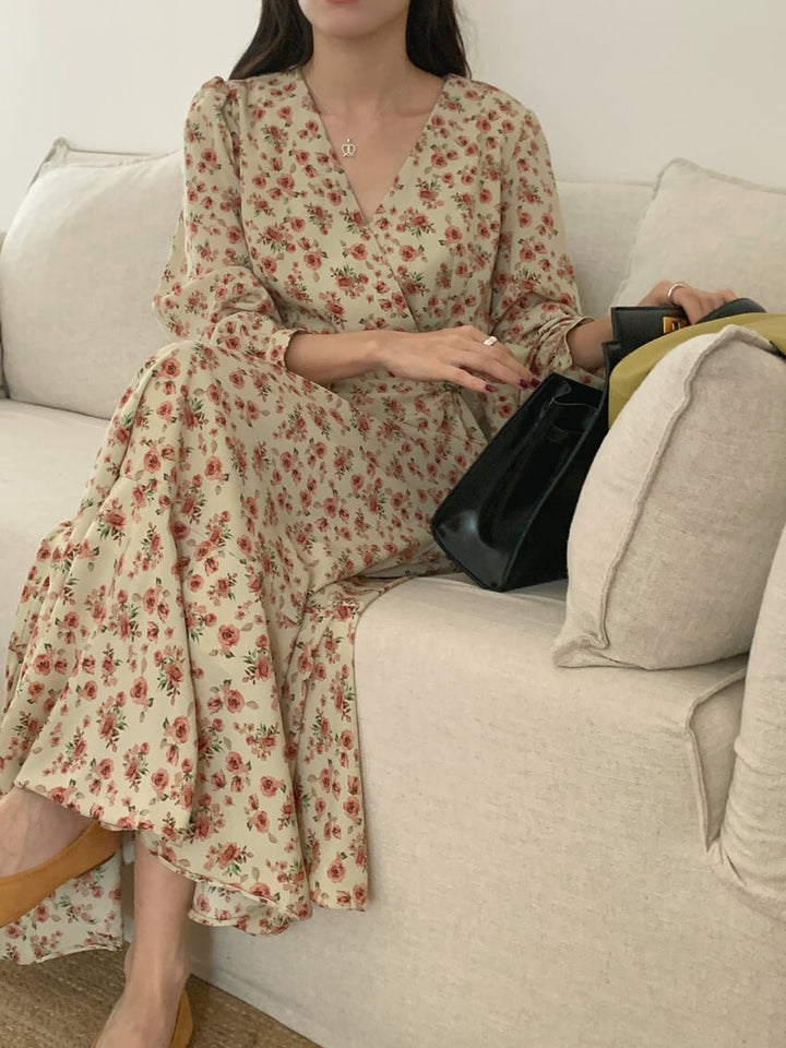 【dress】花柄ワンピース　M25690