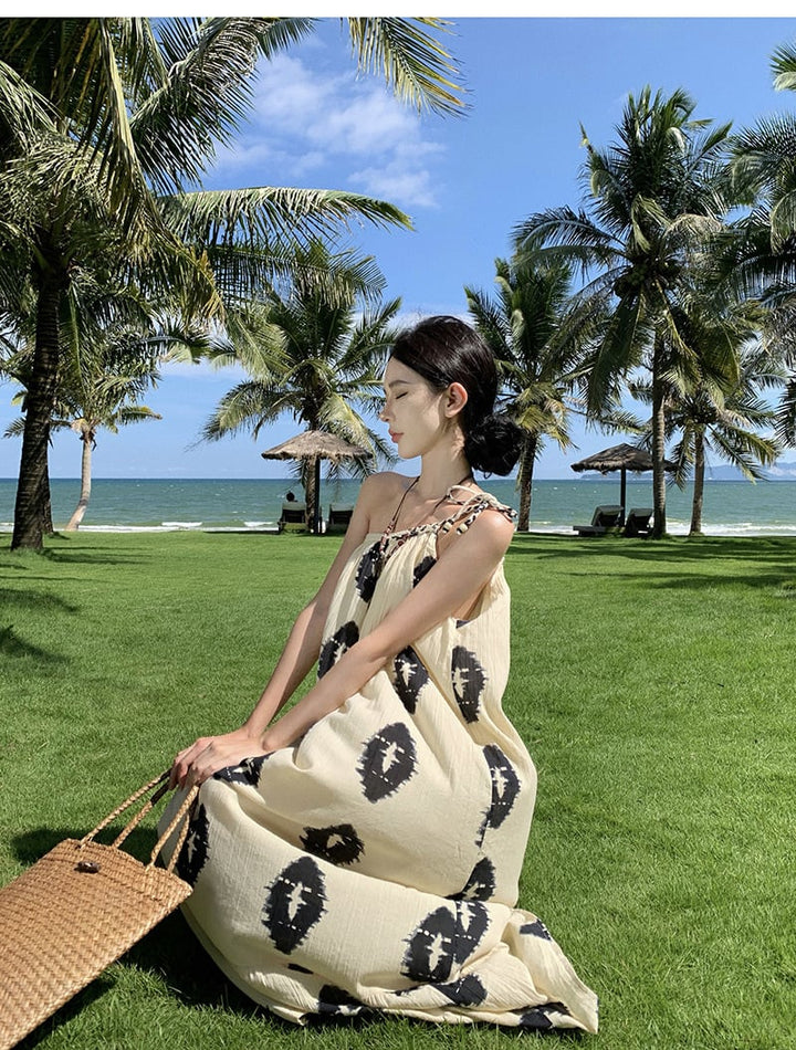 【dress】お洒落旅行レディースプリントワンピース　M16989