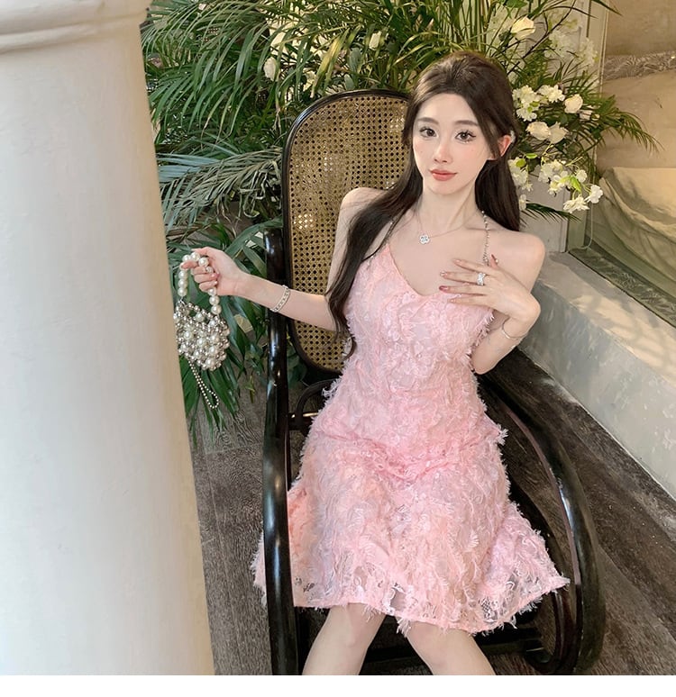 【dress】細身効果抜群♪スウィートキャミワンピース　M16927