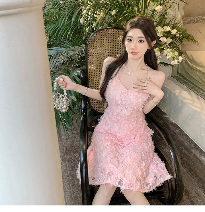 【dress】細身効果抜群♪スウィートキャミワンピース　M16927