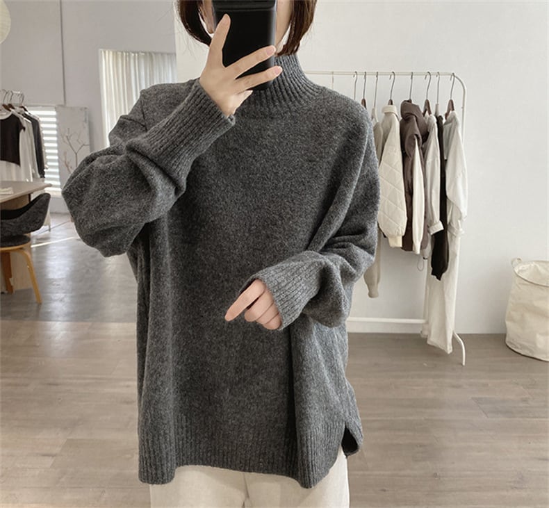 【tops】無地ニットセーター　M26775