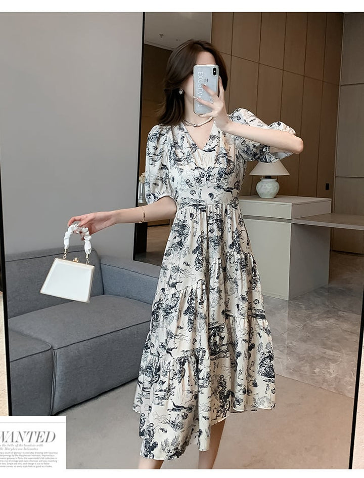 【dress】人気アイテム ! エレガント花柄ワンピース　M16950