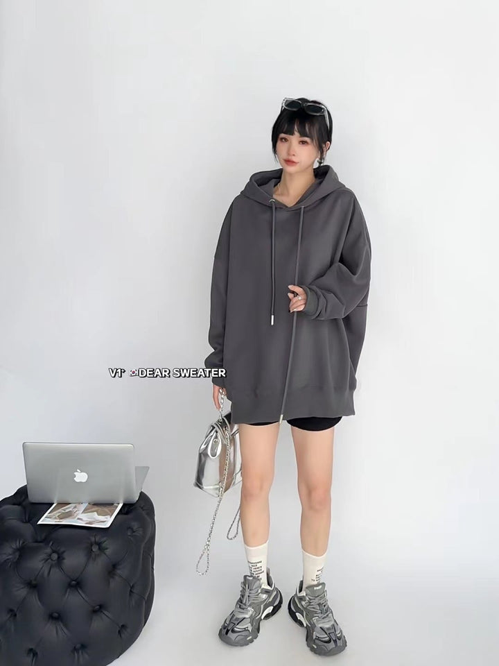【tops】無地フーディーパーカー　M18116