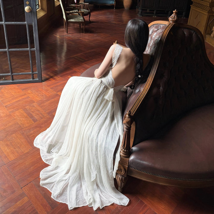 【dress】バックオーポンロングワンピース N3548