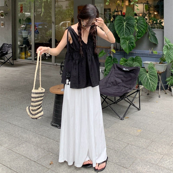 【set】ノースリーブトップス×ワイドパンツセット　M24903
