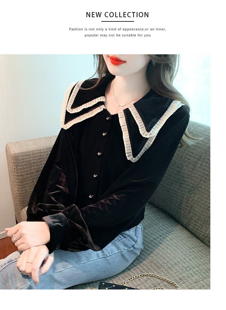 【tops】輝いて超人気 !  エレガントシャツトップス　M17333