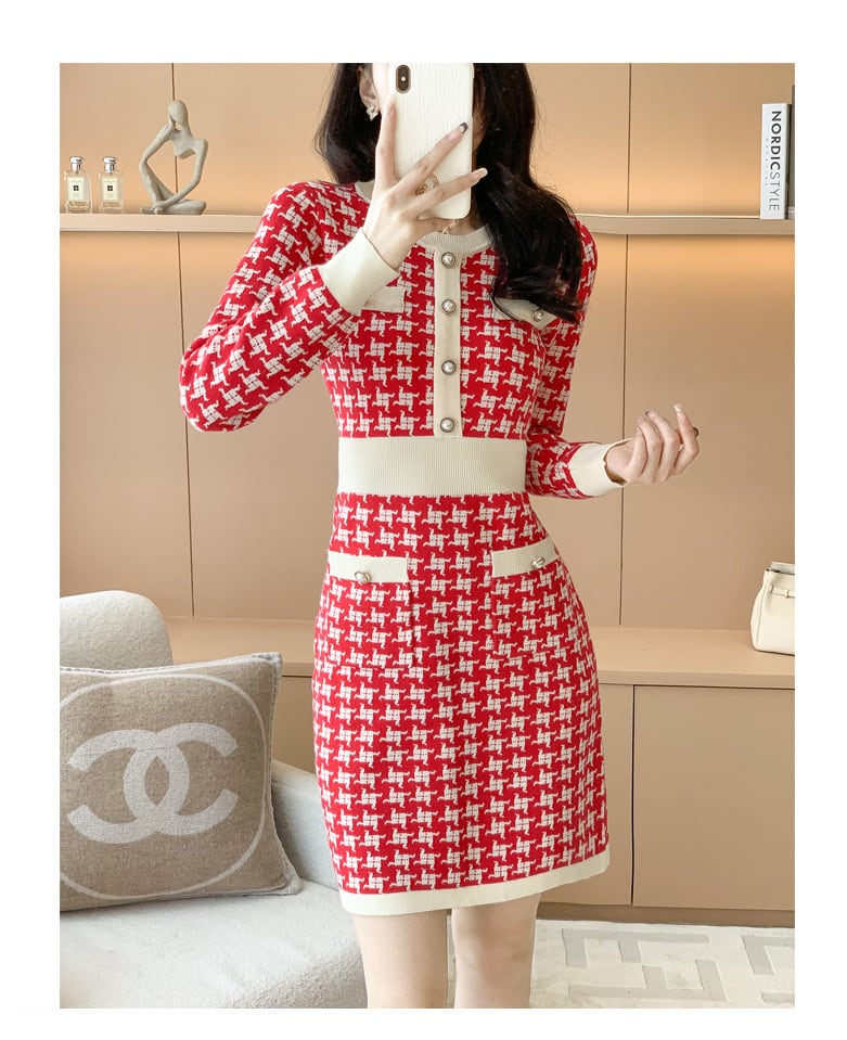 【dress】トレンドファッションニットワンピース　N2033