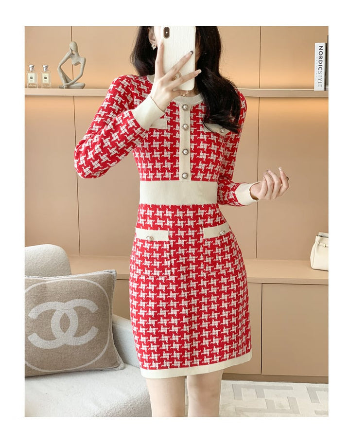 【dress】トレンドファッションニットワンピース　N2033