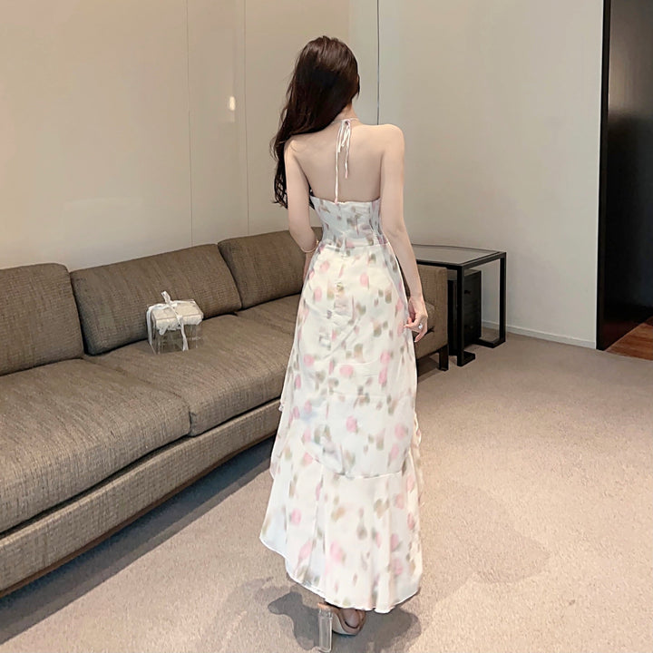 【dress】人気を独占中 フリルセクシーキャミワンピース　M17006