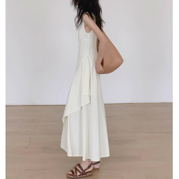 【dress】ノースリーブ不規則 イレギュラーワンピース　M16924