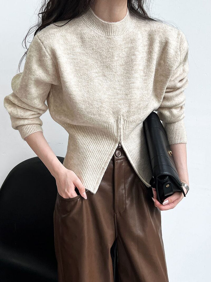 【tops】ファスナーニットプルオーバー　M19197
