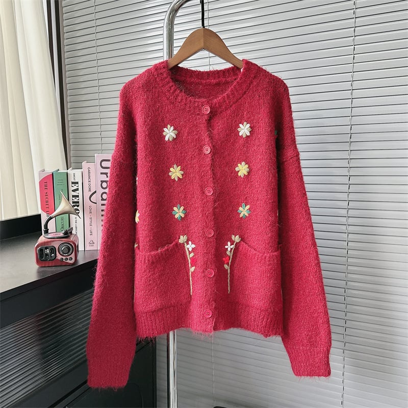 【outer】刺繍ニットカーデ　M28819