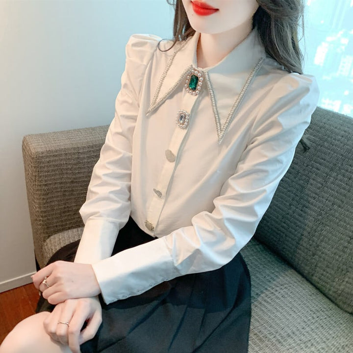 【tops】話題沸騰中 オシャレエレガントシャツトップス　M17336