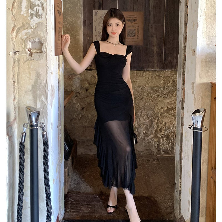 【dress】チュールドッキングワンピース　M24495