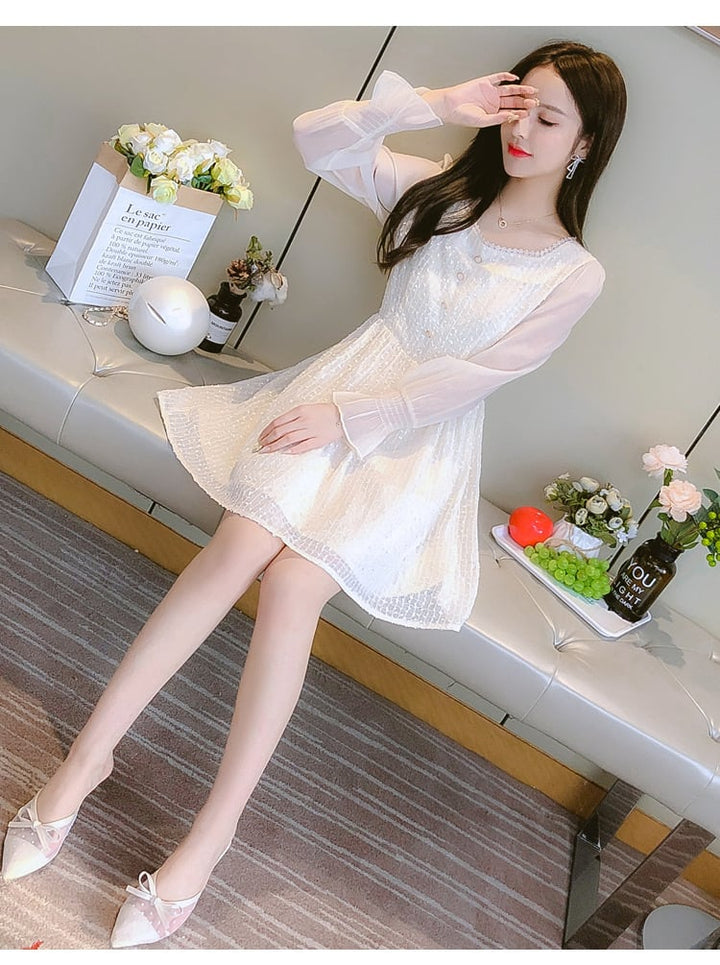 【dress】大人らしい エレガント切り替えデートワンピース　M17201