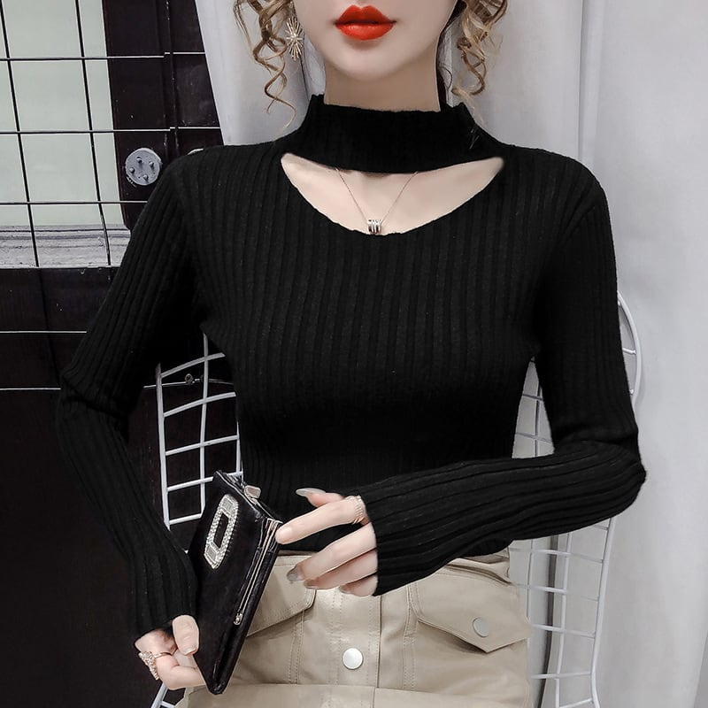【tops】カットワークニットトップス　M27003