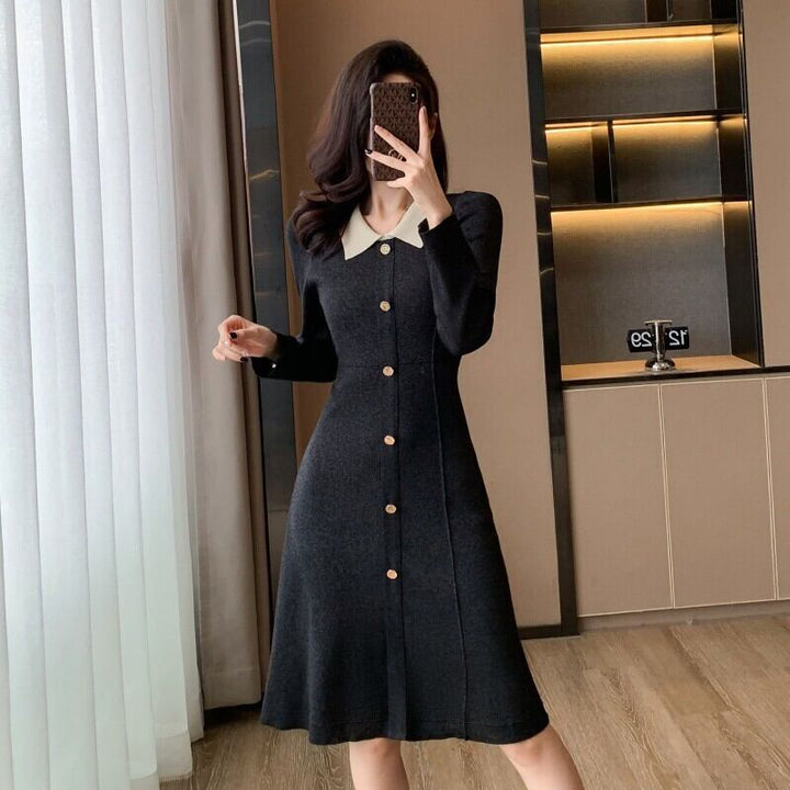 【dress】POLOネックニットワンピース　M18929
