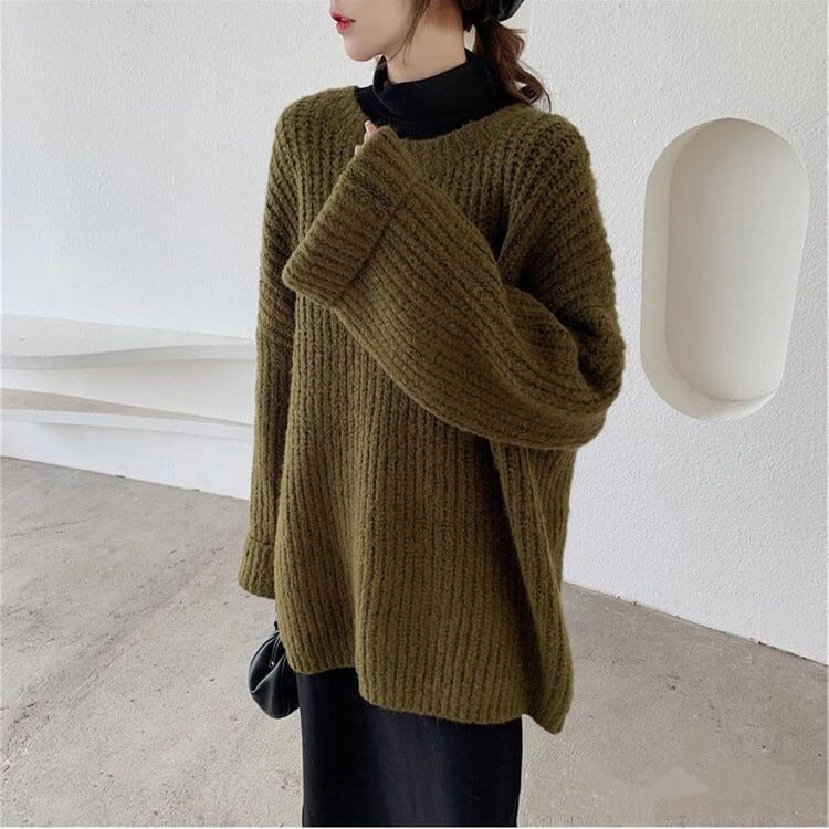 【tops】クルーネックニットセーター　M18398