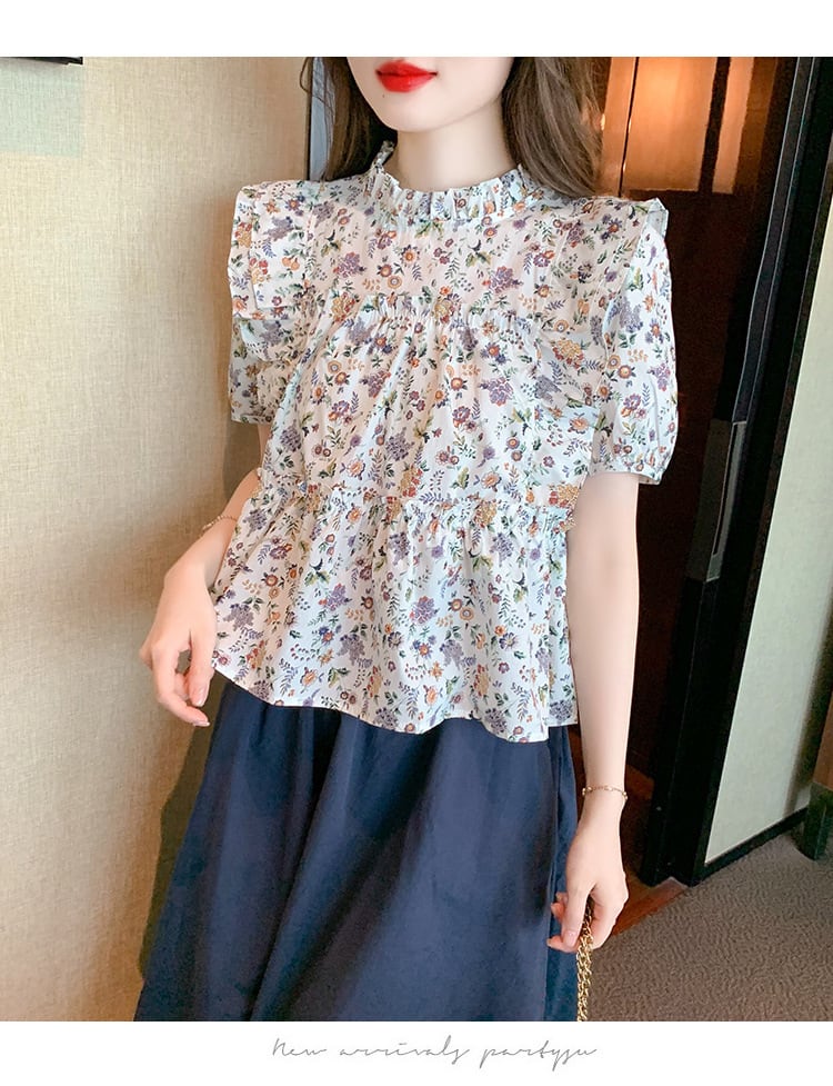 【set】人気を独占中 2点セット花柄シャツトップス+スカート　M17084