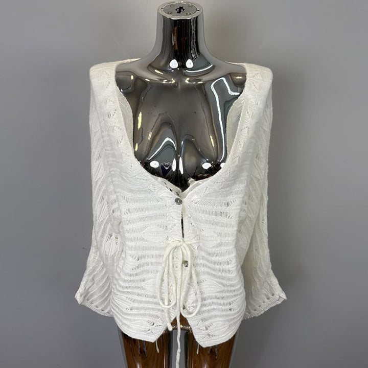 【outer】Vネックニットカーディガン Q8193