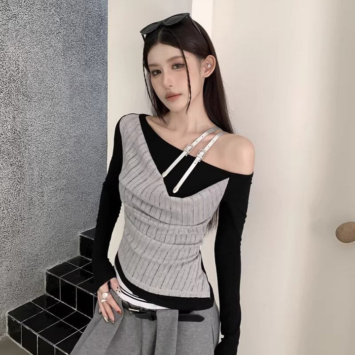 【tops】フェイクレイヤードトップス Q7940