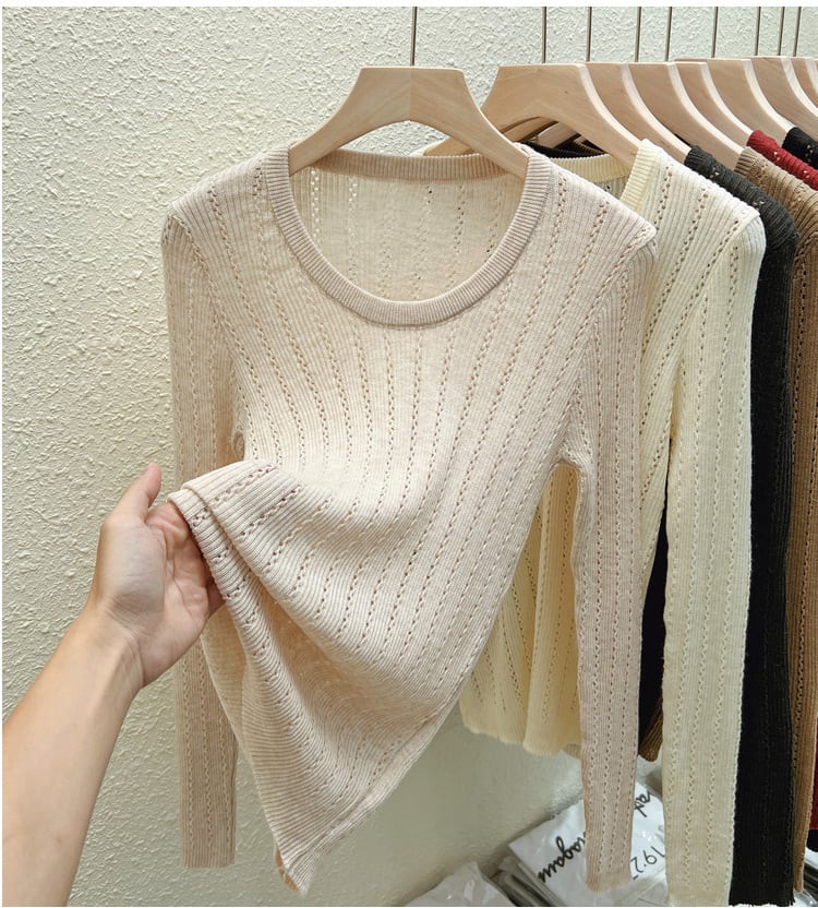 【tops】カットワークニットトップス　M26513