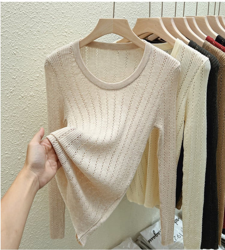【tops】カットワークニットトップス　M26513