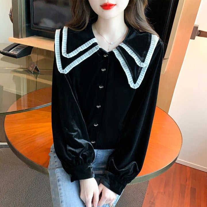 【tops】輝いて超人気 !  エレガントシャツトップス　M17333