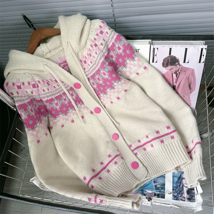 【outer】ジャカードニットカーデ　M28299