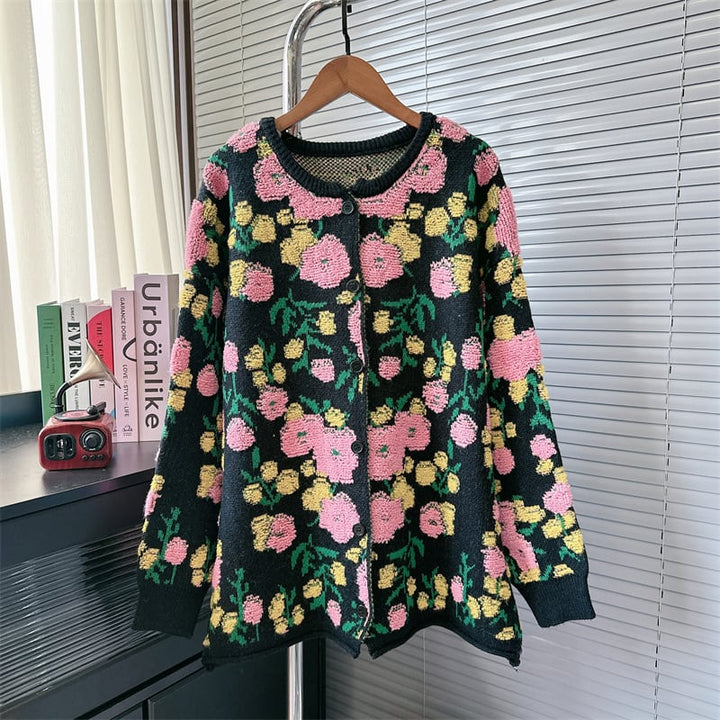 【outer】刺繍ニットカーデ　M25879