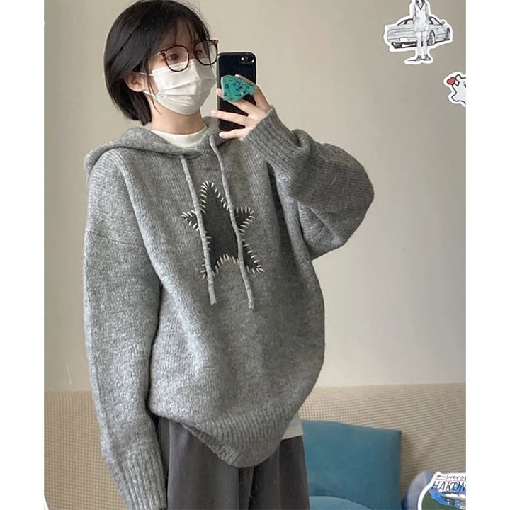 【tops】フーディーニットセーター　M17895