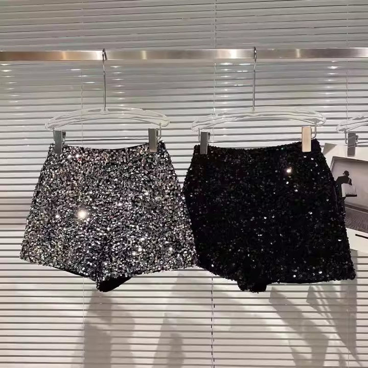 【bottoms】スパンコール付きショートパンツ Q7748
