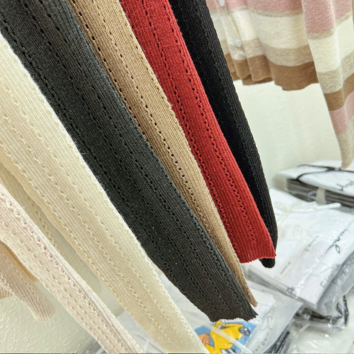 【tops】カットワークニットトップス　M26513