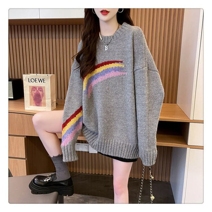 【tops】クルーネックニットセーター　M18542