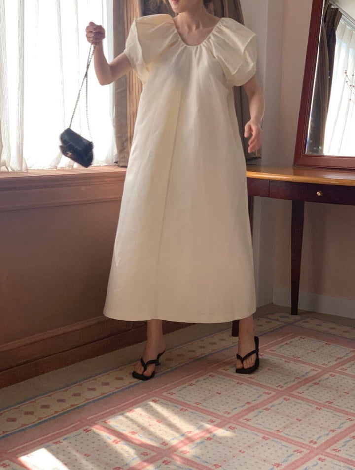 【dress】パフスリーブワンピース　M24627