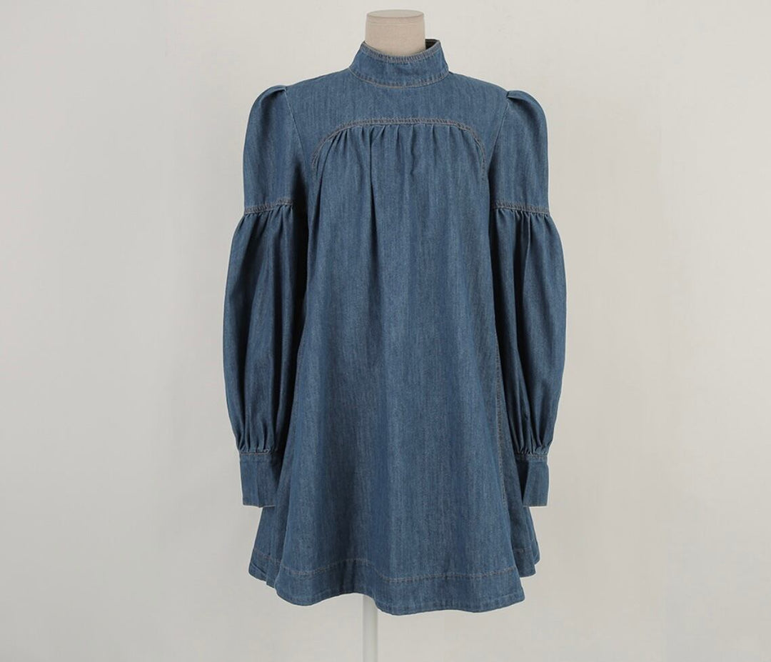 【dress】リボン付きデニムワンピース　M29769