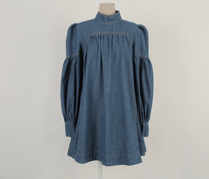 【dress】リボン付きデニムワンピース　M29769