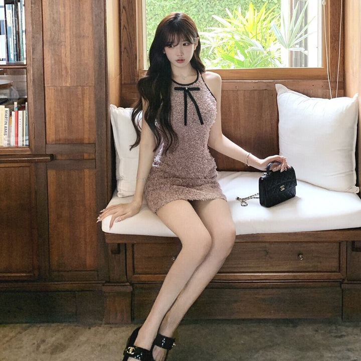 【dress】ノースリーブリボン付きワンピース　M31261
