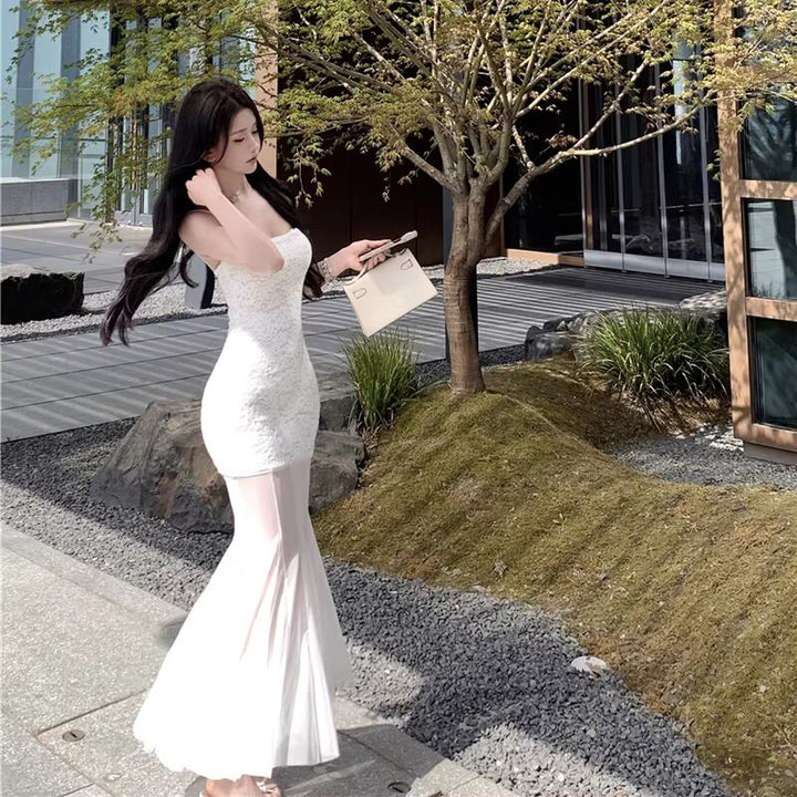 【dress】チュールドッキングレースキャミワンピース Q8330
