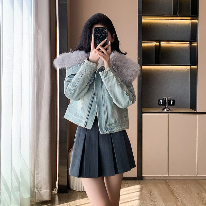 【outer】裹起毛ファーデニムジャケット　M27803