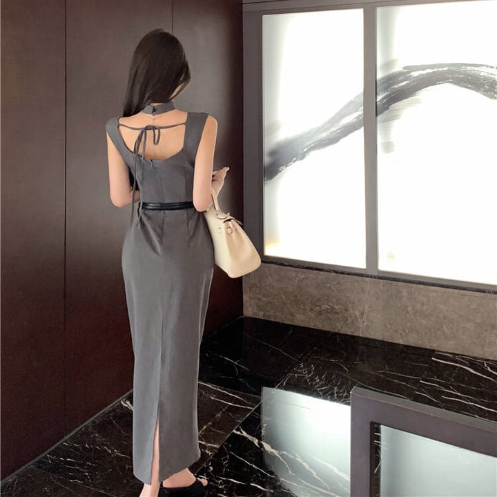 【dress】デートワンピースベルト付き　M24345