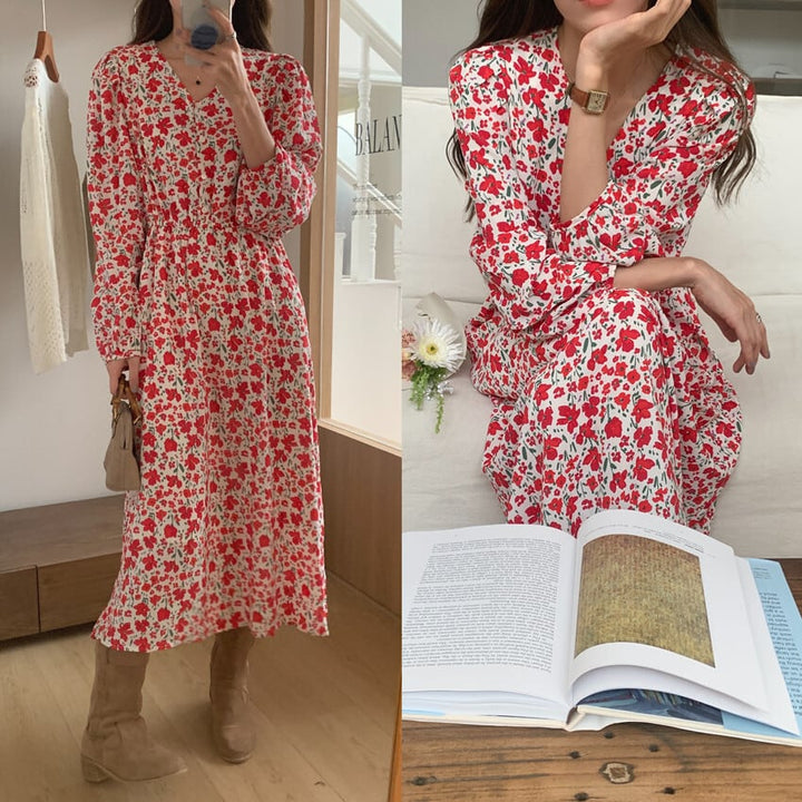 【dress】花柄ワンピース　M25685