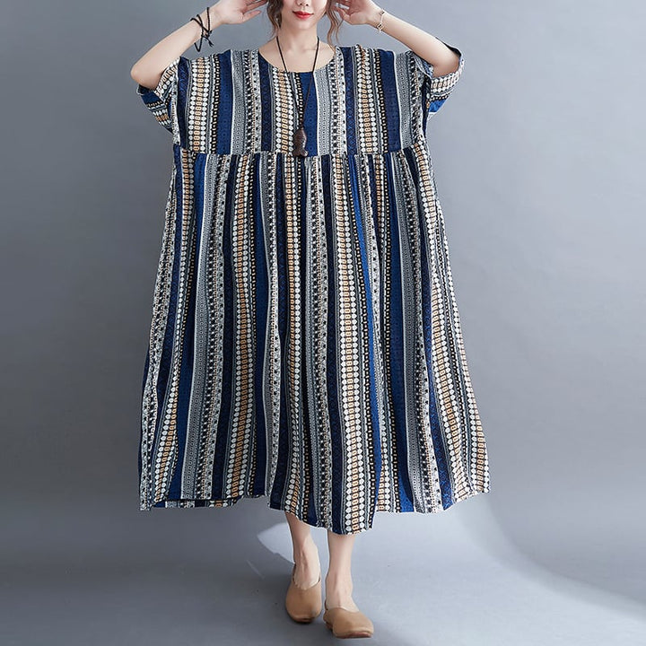 【dress】目立つ！カジュアルストライプ柄ワンピース　M17318