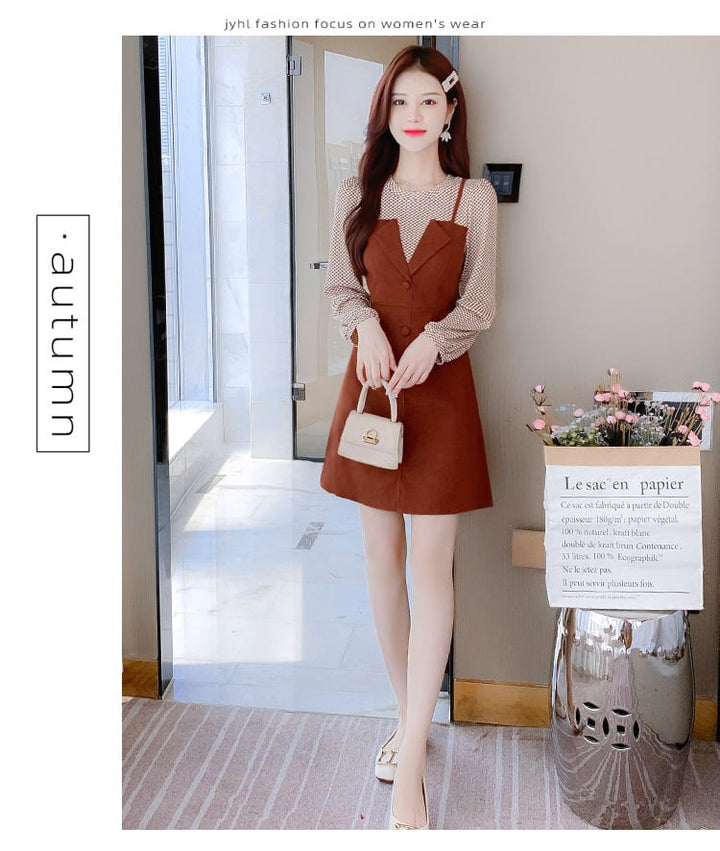 【dress】輝いて超人気 ! 切り替えチェック柄ワンピース　M17266